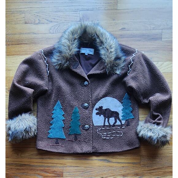 Tasha Polizzi Brown Jacket with Fur Trim - Picture 1 of 7